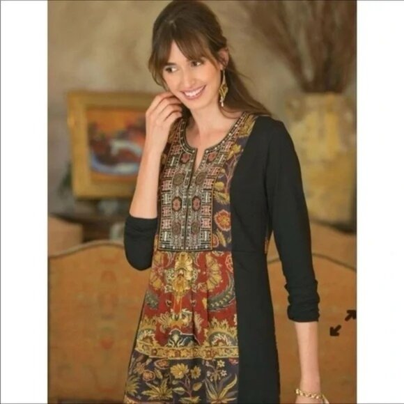 Soft Surroundings Boho Desert Mirage Embroidered Tunic Top size S - Picture 1 of 7